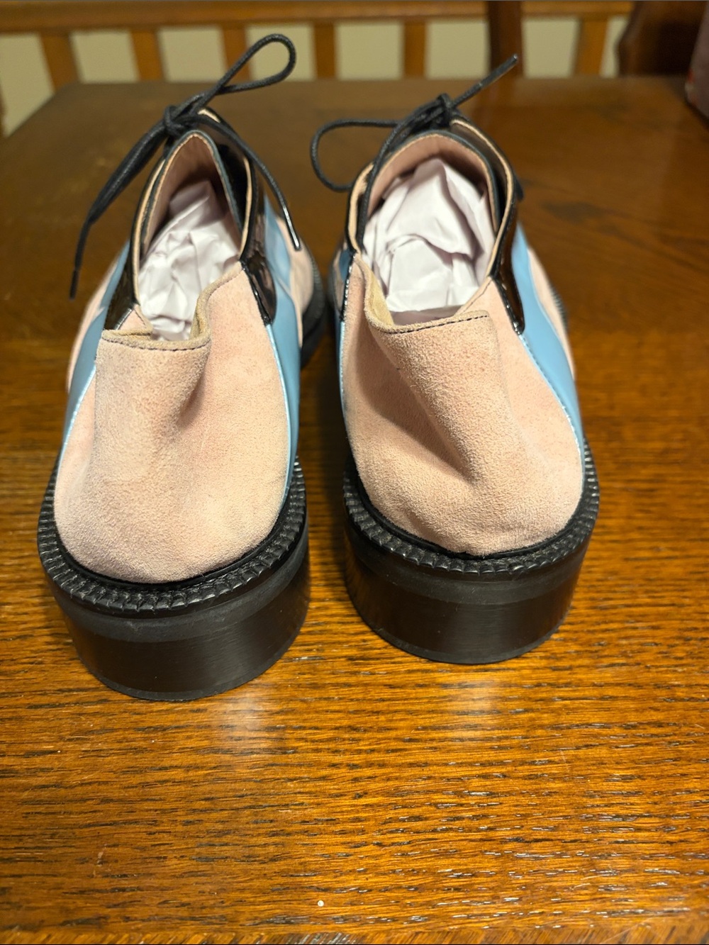 Women’s/Men’s? Two-Tone Derby Oxford in Pink, Blue & Black size 42 - Picture 3 of 5